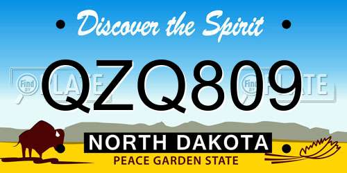 QZQ809 North Dakota License Plate