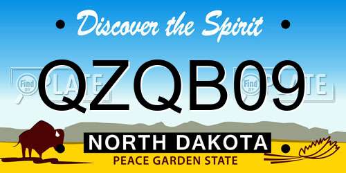 QZQB09 North Dakota License Plate