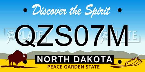 QZS07M North Dakota License Plate