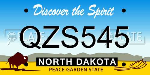 QZS545 North Dakota License Plate