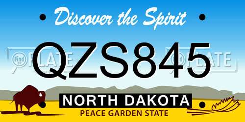 QZS845 North Dakota License Plate