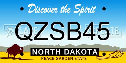 QZSB45 North Dakota License Plate