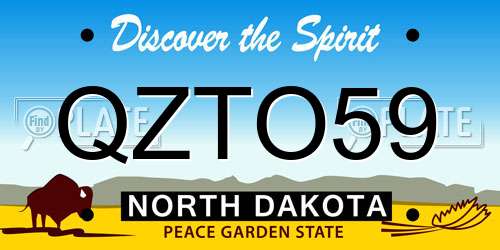 QZTO59 North Dakota License Plate