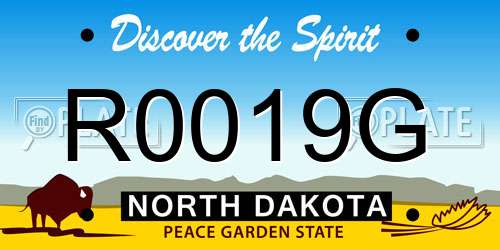 R0019G North Dakota License Plate