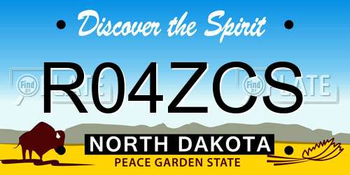 R04ZCS North Dakota License Plate