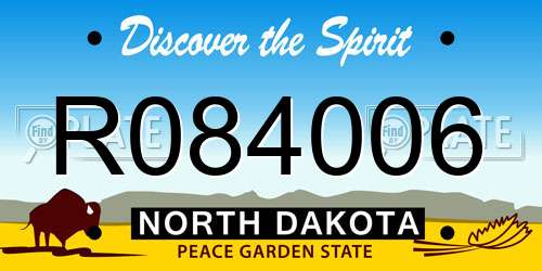 R084006 North Dakota License Plate