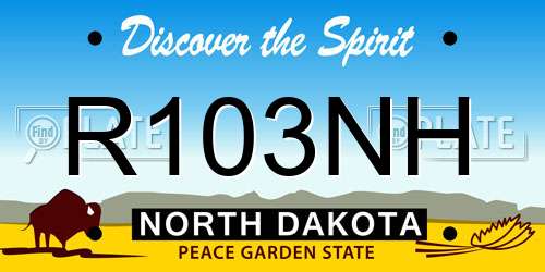 R103NH North Dakota License Plate