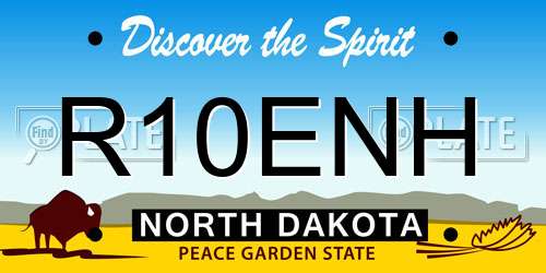 R10ENH North Dakota License Plate