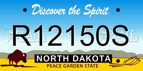 R12150S North Dakota License Plate
