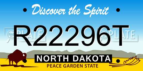 R22296T North Dakota License Plate