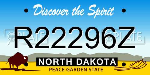 R22296Z North Dakota License Plate