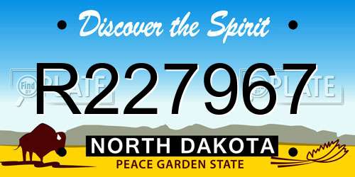 R227967 North Dakota License Plate