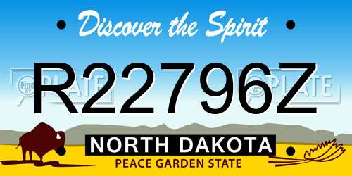R22796Z North Dakota License Plate