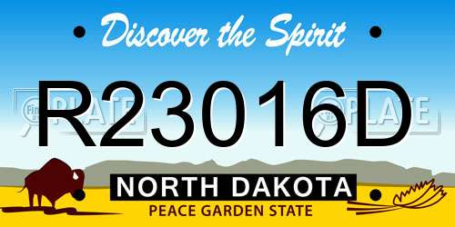 R23016D North Dakota License Plate