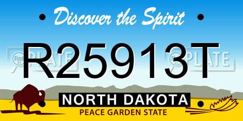 R25913T North Dakota License Plate