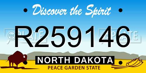 R259146 North Dakota License Plate