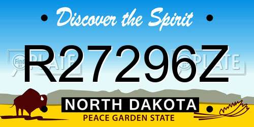 R27296Z North Dakota License Plate