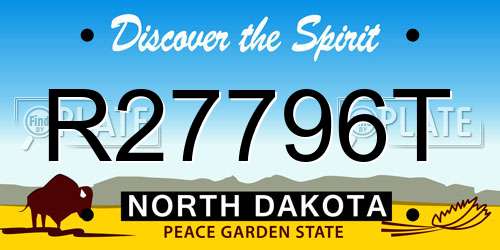 R27796T North Dakota License Plate