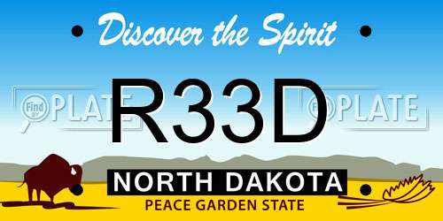 R33D North Dakota License Plate