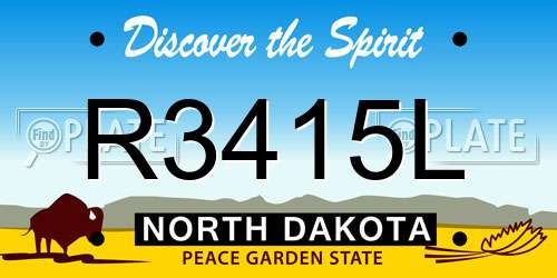 R3415L North Dakota License Plate