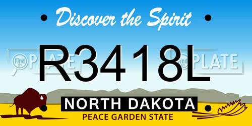 R3418L North Dakota License Plate