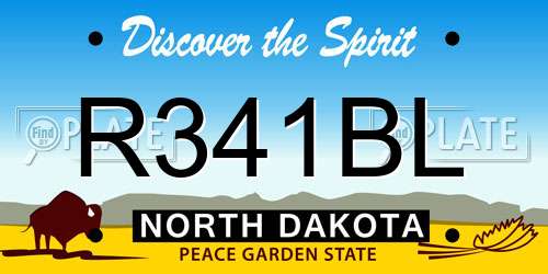 R341BL North Dakota License Plate