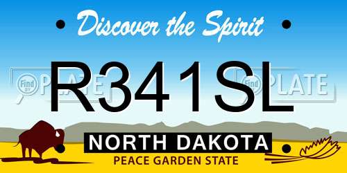R341SL North Dakota License Plate