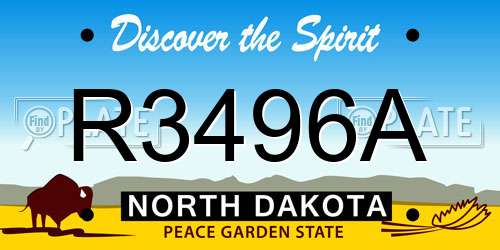 R3496A North Dakota License Plate