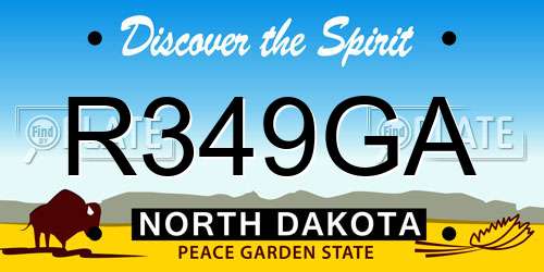 R349GA North Dakota License Plate