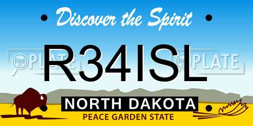 R34ISL North Dakota License Plate