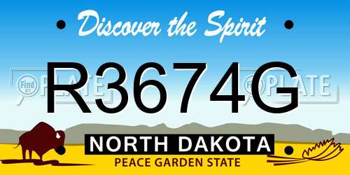 R3674G North Dakota License Plate
