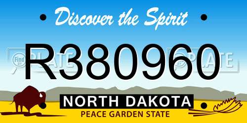R380960 North Dakota License Plate