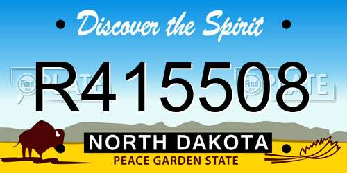 R415508 North Dakota License Plate