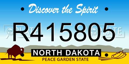 R415805 North Dakota License Plate