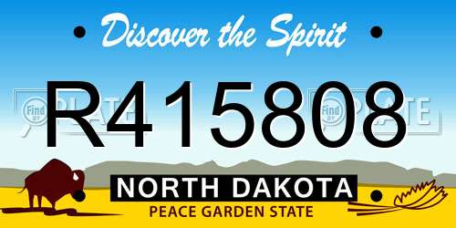 R415808 North Dakota License Plate