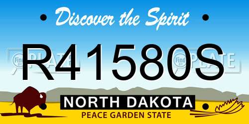 R41580S North Dakota License Plate