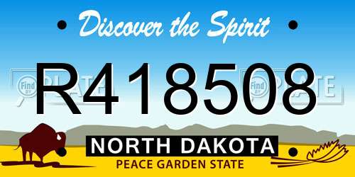 R418508 North Dakota License Plate