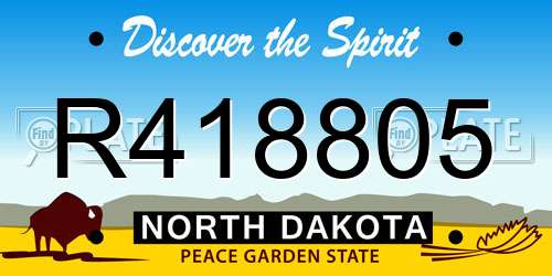 R418805 North Dakota License Plate