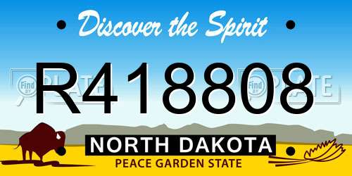 R418808 North Dakota License Plate