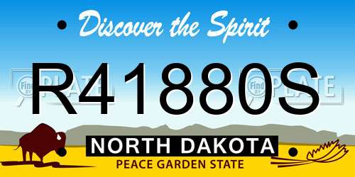 R41880S North Dakota License Plate