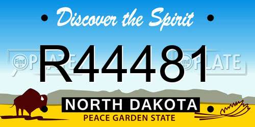 R44481 North Dakota License Plate
