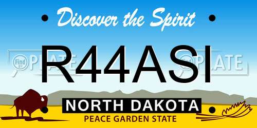 R44ASI North Dakota License Plate