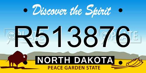 R513876 North Dakota License Plate