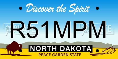 R51MPM North Dakota License Plate