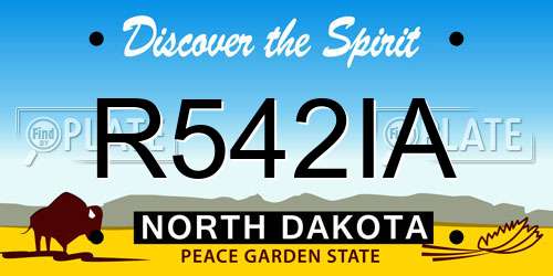 R542IA North Dakota License Plate