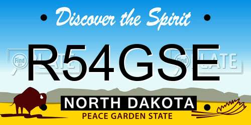 R54GSE North Dakota License Plate