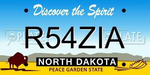 R54ZIA North Dakota License Plate
