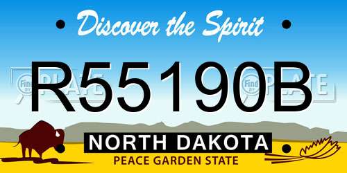 R55190B North Dakota License Plate