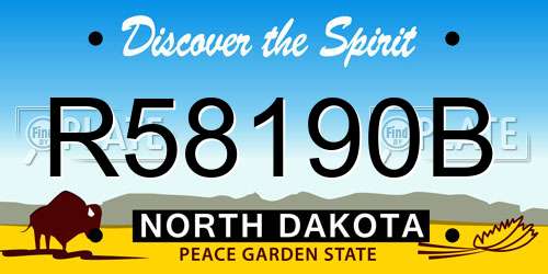 R58190B North Dakota License Plate
