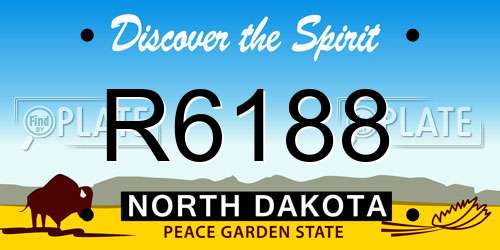 R6188 North Dakota License Plate